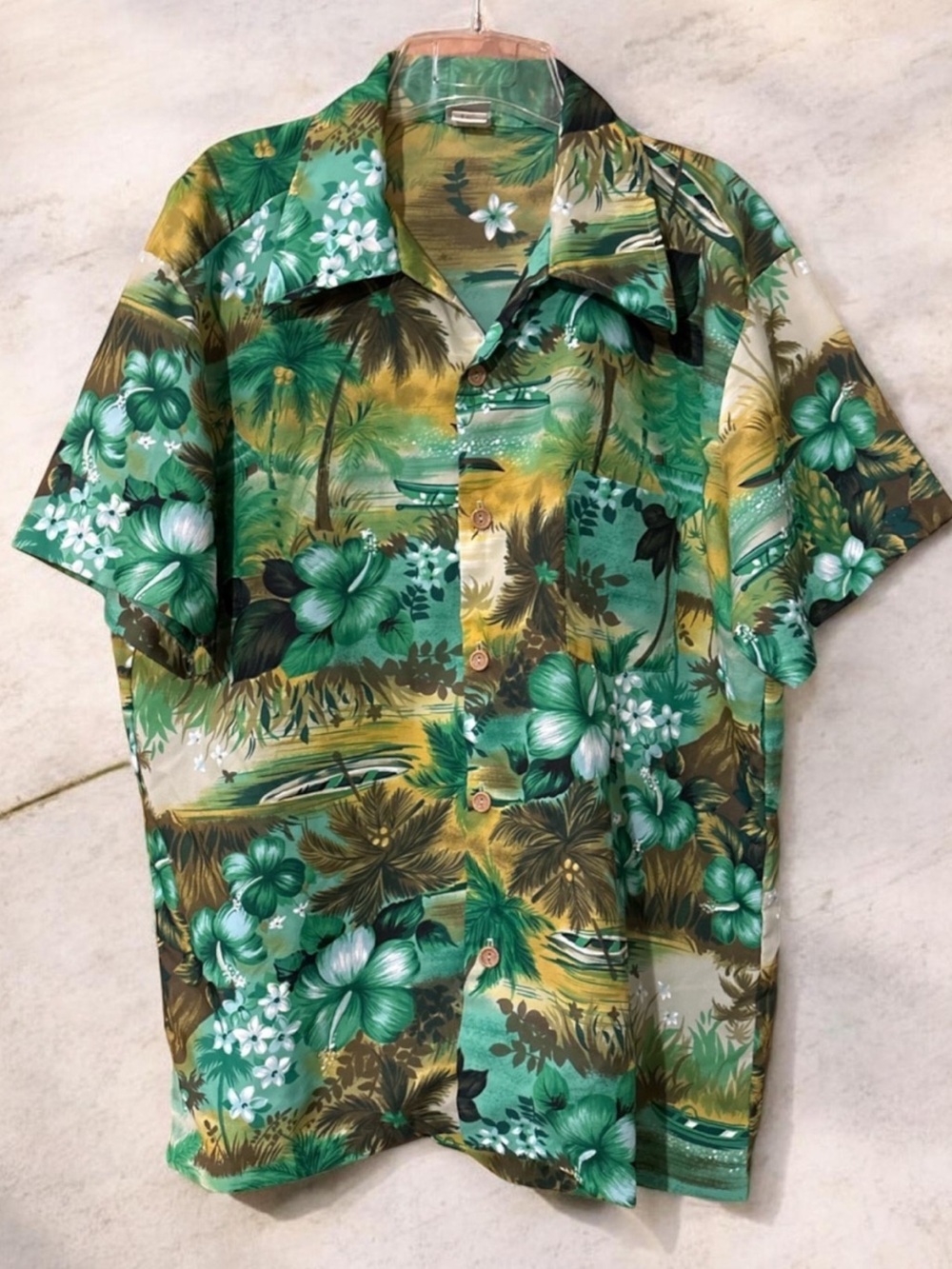 VINTAGE RARE FIND KMART Men’s Tropical Floral Short-Sleeve Shirt Size XL